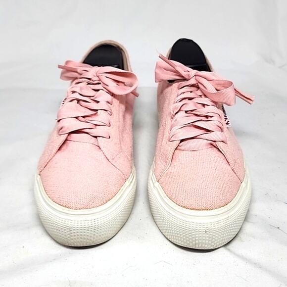 SUPERGA STYLE PLATFORM SNEAKER WOOL PINK WOMAN'S SIZE 8.0 WIDE IN GUC VERY CUTE - Picture 2 of 16